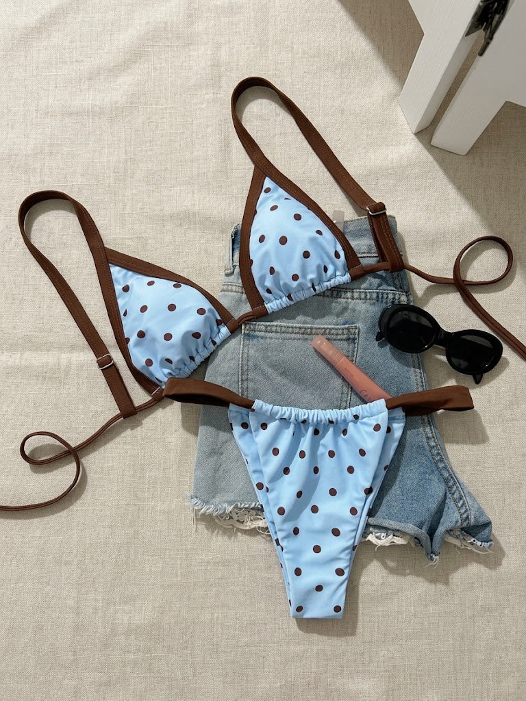 The Capri Contrast Dot Bikini Set
